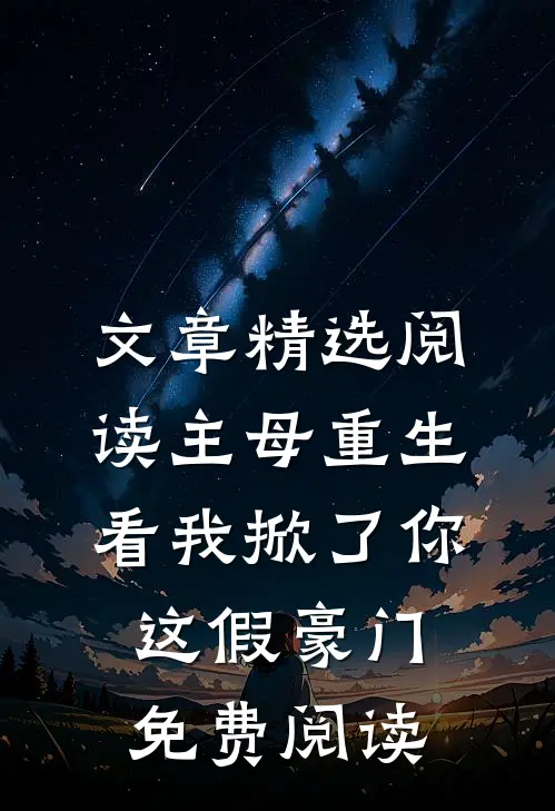 文章精选阅读主母重生,看我掀了你这假豪门免费阅读